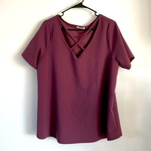 Gilli plum cross chest shirt